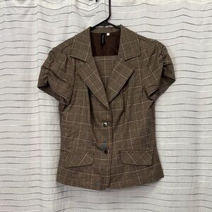Brown Plaid Women’s Suit